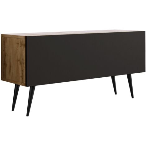 Mobile TV : Bianco Opaco / Bianco Lucido, gambe cromate, 140 x 52 x 32 cm