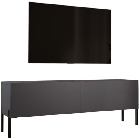 Mobile TV : Bianco Opaco / Bianco Lucido, gambe cromate, 140 x 52 x 32 cm