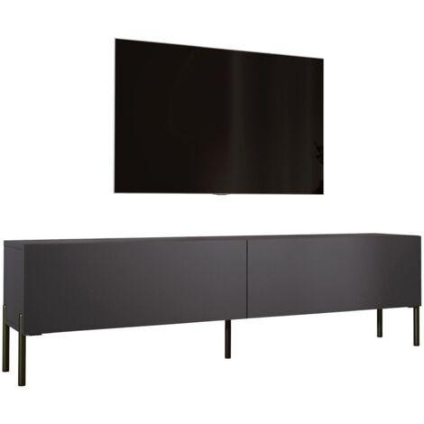 Mobile TV : Bianco Opaco / Bianco Lucido, gambe cromate, 170 x 52 x 32 cm