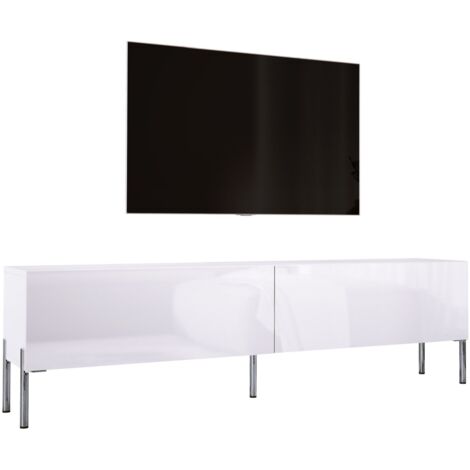 Mobile TV : Bianco Opaco, gambe dorate, 170 x 52 x 32 cm