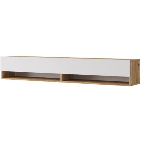 Mobile TV con 2 ante 295 x 180 x 315 cm effetto rovere rustico / bianco 030007776