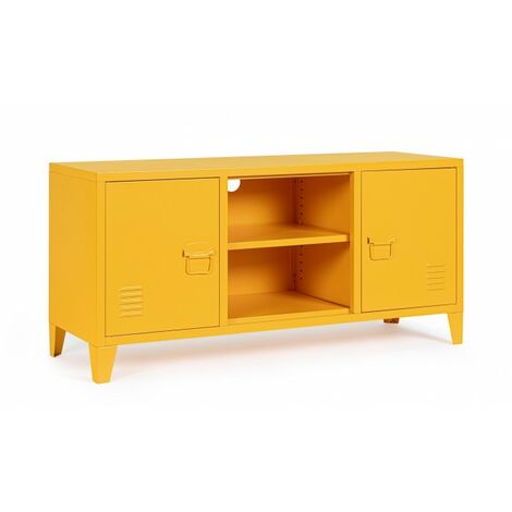 Mobile TV con 2 Ante 40x120,5x58,5 cm Cambridge in Acciaio Giallo