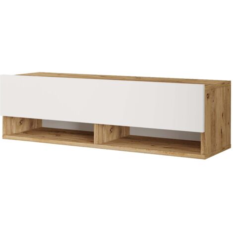 Mobile TV con anta 295 x 100 x 315 cm effetto rovere rustico / bianco 030007780