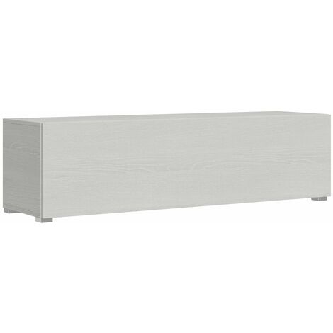 Mobile TV con Anta a Ribalta e Passacavi 153,6x40x39,6 cm con piedini Bianco Frassino