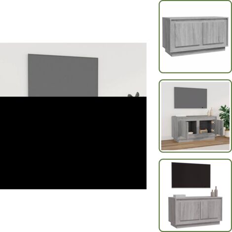 Mobile TV con ante - vidaXL Mobile Porta TV Grigio Sonoma 80x35x45 cm in Legno Multistrato - Mobile TV con scomparti