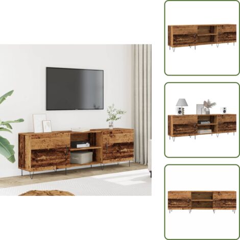 Mobile TV con ante - vidaXL Mobile Porta TV Legno Antico 150x30x50 cm in Truciolato - Mobile TV con cassetti