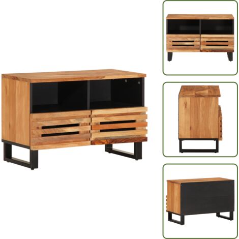 Mobile TV con cassetti - vidaXL Mobile Porta TV 70x34x46 cm in Legno Massello di Acacia - Mobile TV con vani