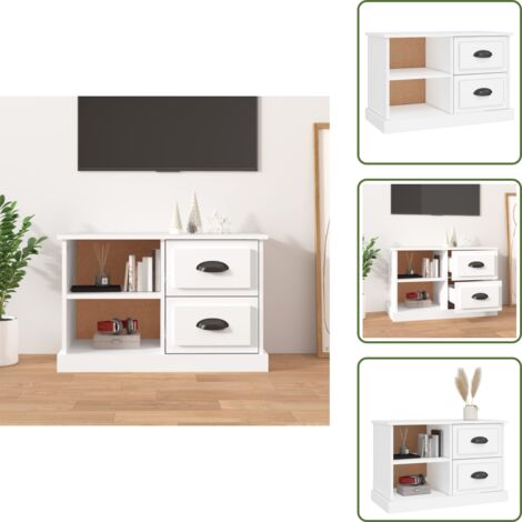 Mobile TV con cassetti - vidaXL Mobile Porta TV Bianco 73x35,5x47,5 cm in Legno Multistrato - Mobile TV con scomparti