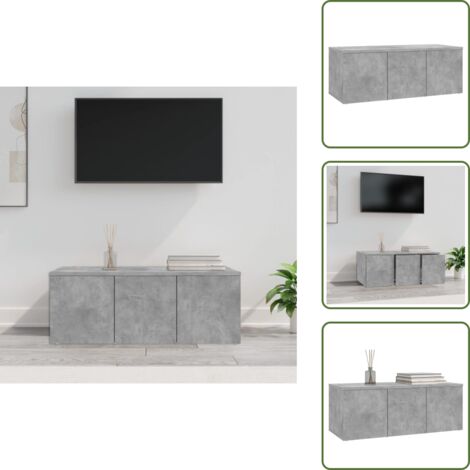 Mobile TV con cassetti - vidaXL Mobile Porta TV Grigio Cemento 80x34x30 cm Legno Multistrato - Mobile TV classico