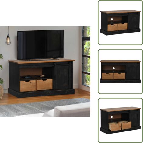 Mobile TV con cassetti - vidaXL Mobile Porta TV HALDEN con Anta Scorrevole Nero 110x40x60 cm - Mobile TV con ripiano