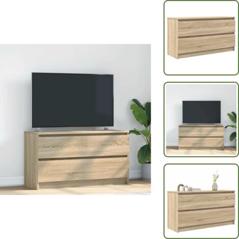 Mobile TV con cassetti - vidaXL Mobile Porta TV Rovere Sonoma 100x35x54 cm in Legno Multistrato - Mobile TV con piano d'appoggio
