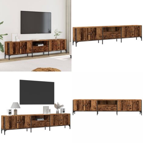 Mobile TV con Cassetto Legno Antico 200x25x44 cm in Truciolato - Mobile con cassetto - Mobile in truciolato