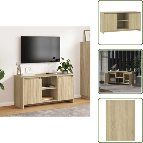 Mobile TV con fissaggio a parete - vidaXL Mobile Porta TV Rovere Sonoma 102x37,5x52,5 cm in Truciolato - Mobile TV per soggiorno