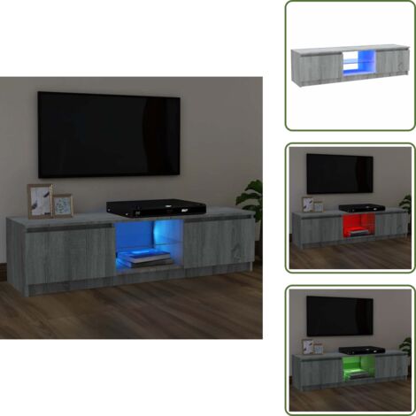 Mobile TV con LED - vidaXL Mobile Porta TV con Luci LED Grigio Sonoma 120x30x36 cm - TV stand con luci a LED