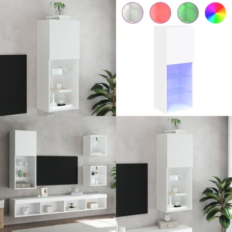 Mobile TV con Luci LED Bianco 40,5x30x102 cm - Luci LED - Mobile TV