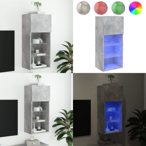 Mobile TV con Luci LED Grigio Cemento 40,5x30x90 cm - TV mobile - Luci LED