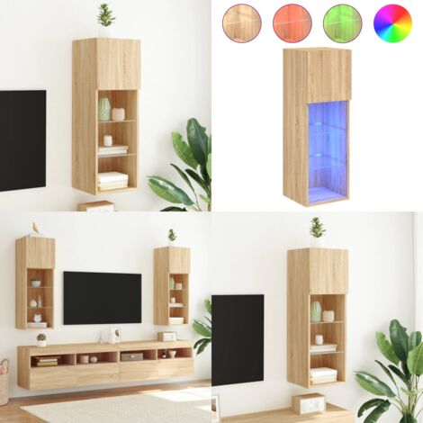 Mobile TV con Luci LED Rovere Sonoma 30,5x30x90 cm - TV mobile - Luci LED