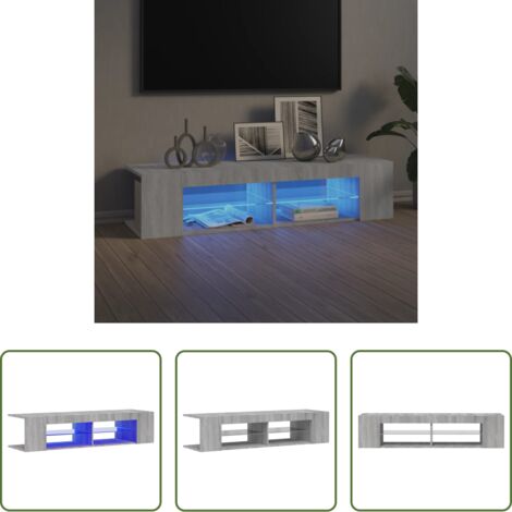 Mobile TV con luci RGB -  Mobile Porta TV con Luci LED Grigio Sonoma 135x39x30 cm