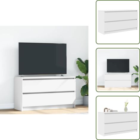 Mobile TV con piano d'appoggio - vidaXL Mobile Porta TV Bianco 100x35x54 cm in Legno Multistrato - Mobile TV per salotto