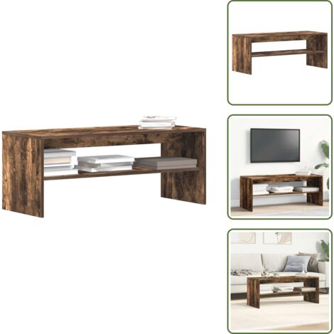 Mobile TV con piano d'appoggio - vidaXL Mobile Porta TV Rovere Fumo 100x40x40 cm in Legno Multistrato - Mobile TV in legno tecnico