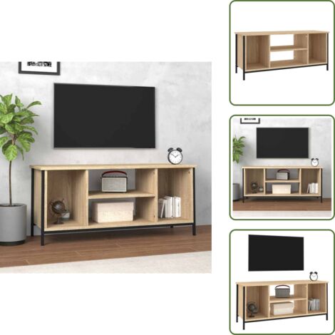 Mobile TV con piano decorativo - vidaXL Mobile Porta TV Rovere Sonoma 102x35x45 cm in Legno Multistrato - Mobile TV con gambe regolabili