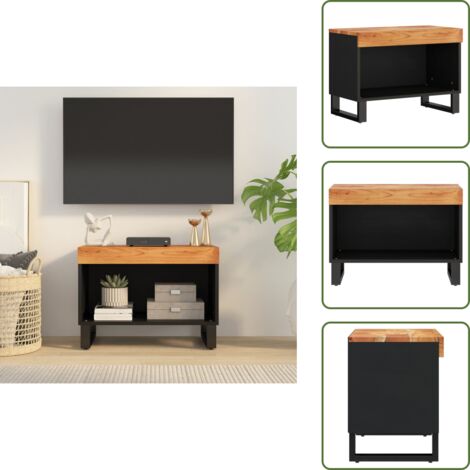 Mobile TV con piano - vidaXL Mobile Porta TV 60x33x43,5 cm in Legno Massello di Acacia - Mobile TV con supporto