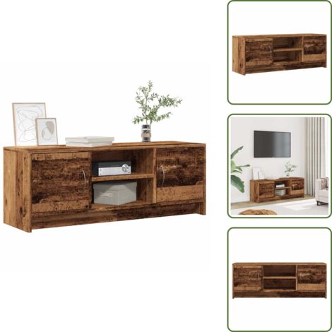 Mobile TV con ripiani - vidaXL Mobile Porta TV Legno Antico 102x30x37,5 cm Legno Multistrato - Mobile TV con scomparti