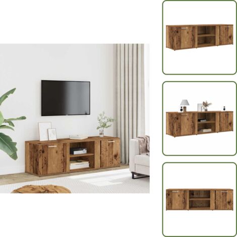 Mobile TV con ripiani - vidaXL Mobile Porta TV Legno Antico 120x34x37 cm in Legno Multistrato - Mobile TV con ante