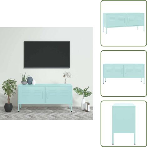 Mobile TV con ripiano - vidaXL Mobile TV Menta 105x35x50 cm in Acciaio -