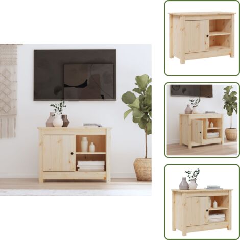 Mobile TV con ripostiglio - vidaXL Mobile Porta TV 70x36,5x52 cm in Legno Massello di Pino -
