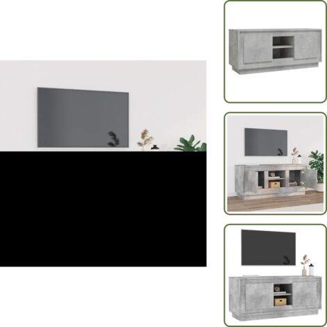 Mobile TV con scomparti - vidaXL Mobile Porta TV Grigio Cemento 102x35x45cm in Legno Multistrato - Mobile TV per stanza
