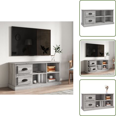 Mobile TV con scomparti - vidaXL Mobile Porta TV Grigio Sonoma 102x35,5x47,5cm Legno Multistrato - Mobile TV per soggiorno
