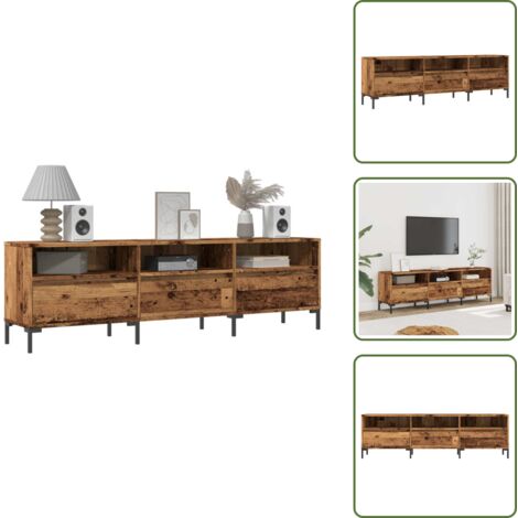 Mobile TV con scomparti - vidaXL Mobile Porta TV Legno Antico 150x30x44,5 cm Legno Multistrato - Mobile TV con ante
