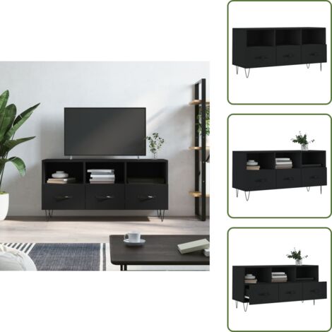 Mobile TV con scomparti - vidaXL Mobile Porta TV Nero 102x36x50 cm in Legno Multistrato - Mobile TV per interni