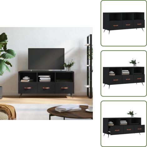 Mobile TV con scomparti - vidaXL Mobile Porta TV Nero 102x36x50 cm in Legno Multistrato - Mobile TV per interni