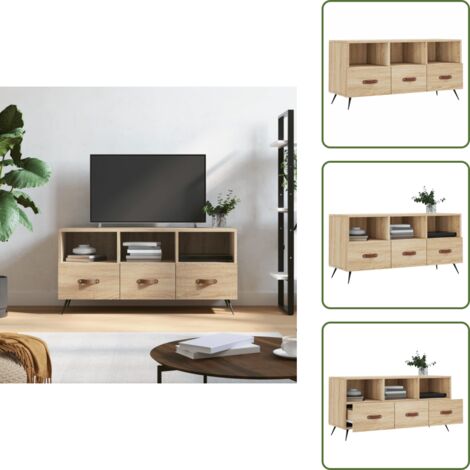 Mobile TV con scomparti - vidaXL Mobile Porta TV Rovere Sonoma 102x36x50 cm in Legno Multistrato - Mobile TV per interni