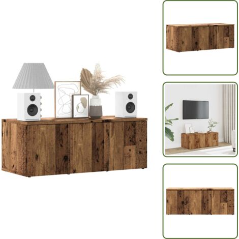 Mobile TV con spazio portaoggetti - vidaXL Mobile Porta TV Legno Vecchio 80x34x30 cm in Legno Multistrato - Mobile TV per salotto