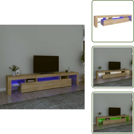Mobile TV con supporto LED - vidaXL Mobile Porta TV con Luci LED Rovere Sonoma 215x36,5x40 cm - Mobile TV con spazio portaoggetti