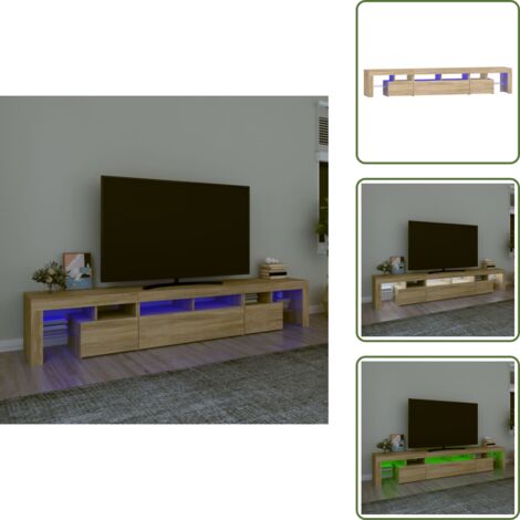 Mobile TV con supporto - vidaXL Mobile Porta TV con Luci LED Rovere Sonoma 230x36,5x40 cm - Mobile TV con spazio portaoggetti
