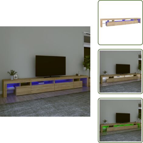 Mobile TV con supporto - vidaXL Mobile Porta TV con Luci LED Rovere Sonoma 290x36,5x40 cm - Mobile TV con spazio portaoggetti