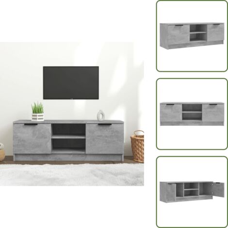 Mobile TV con vani a giorno - vidaXL Mobile Porta TV Grigio Cemento 102x35x36,5 cm Legno Multistrato - Mobile TV con piano espositivo