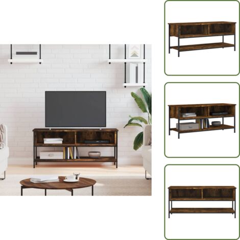 Mobile TV con vani - vidaXL Mobile Porta TV Rovere Fumo 100x35x45 cm in Legno Multistrato - Mobile TV in legno multistrato