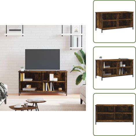 Mobile TV con vani - vidaXL Mobile TV Rovere Fumo 100x40x50 cm in Legno Multistrato - TV mobile con supporto