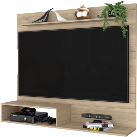Mobile TV da Parete Beijing con Ripiano Superiore, Dimensioni 119,88 cm x 139,7 cm x 31,49 cm, Colore Beige
