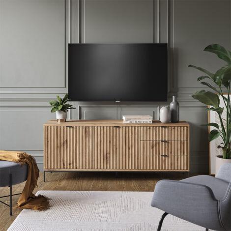 Mobile tv Eliza, Quercia vichinga, 150.1 x 60 cm con 3 cassetti, 2 ante, Vicco