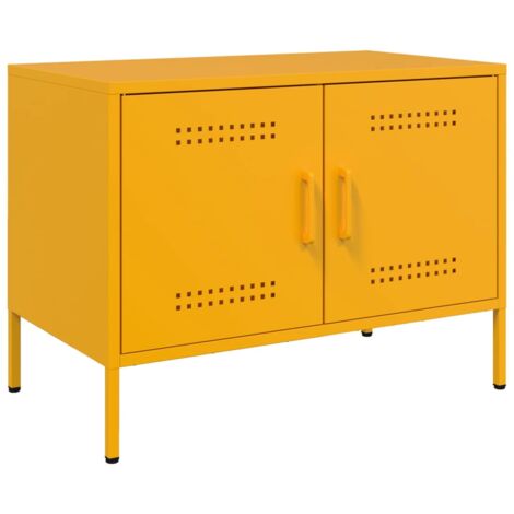 Mobile TV Giallo Senape 68x39x50,5 cm in Acciaio vidaXL