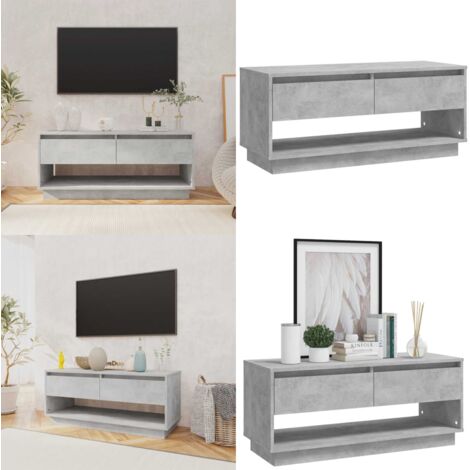 Mobile TV Grigio Cemento 102x41x44 cm in Truciolato - Armadio TV - Armadio stereo