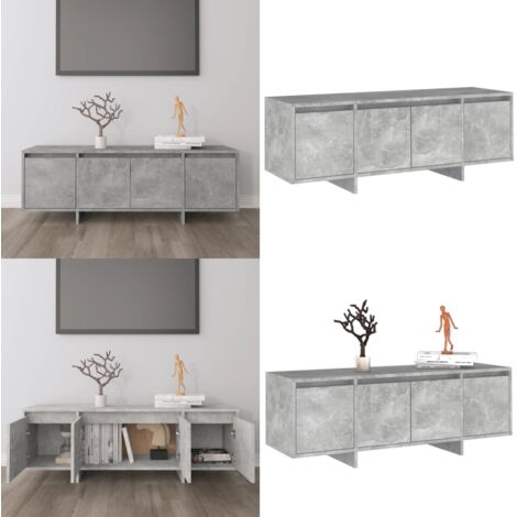 Mobile TV Grigio Cemento 120x30x40,5 cm in Truciolato - Armadio stereo - Armadio TV