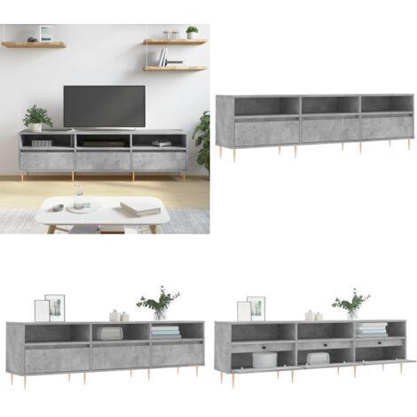 Mobile TV Grigio Cemento 150x30x44,5 cm Legno Multistrato - Mobile da salotto - Mobile da camera