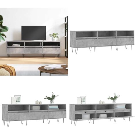 Mobile TV Grigio Cemento 150x30x44,5 cm Legno Multistrato - Mobile da salotto - Mobile da camera